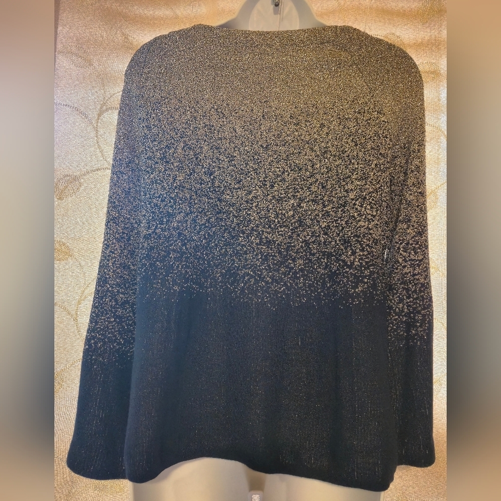 White House Black Market Dark Blue and Metallic Sweater - Picture 3 of 6
